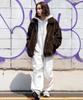 WEGO Faux Fur Brown Blouson, Medium,