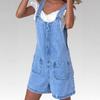 2025 European & American Women's Slim Fit Denim Overall Shorts