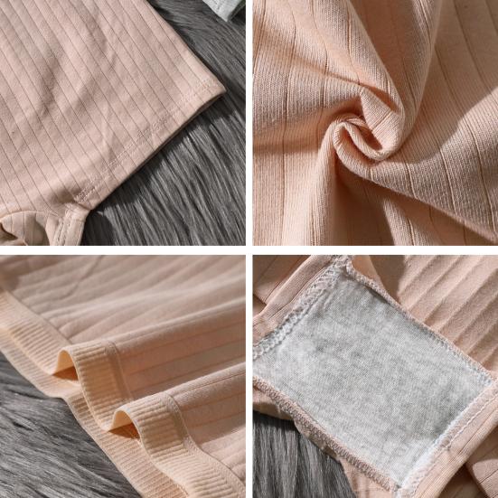 Women Underpants Seamless Mid Waist Cotton Solid Color Stretchy Boxers Anti-exposure Moisture-wicking Briefs Daily Wear