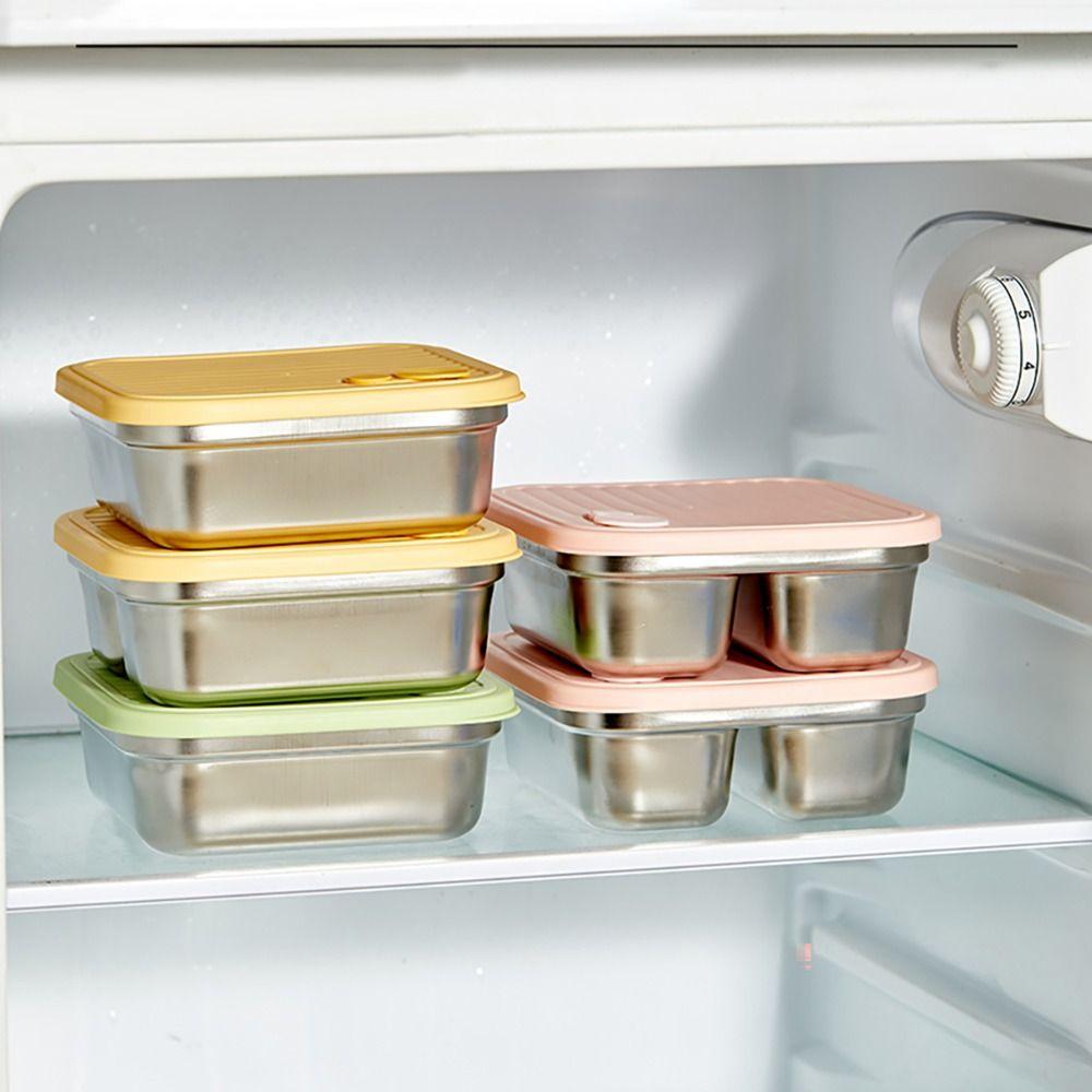304 Stainless Steel Square Lunch Box Portable Stackable Fruit Salad Food Container with Lid Leak Proof Bento Box