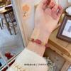 Natural Strawberry Crystal Pixiu Yellow Rutilated Quartz Bracelet for Women, Peach Blossom Niche Original Design, Gift for Best Friends