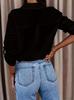 Ladies Casual Button Up Office Shirt Solid Color Long Sleeve Blouse with Collar Business Work Top for Daily Wear