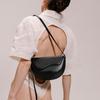 Womens Color Saddle Block Bag Wavy Layered Design Crossbody Bag Minimalist Fashion Shoulder Bag