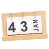 Standing Flip Wooden Desk Calendar Nordic Style Vintage Large Display Wooden Flip Calendar for