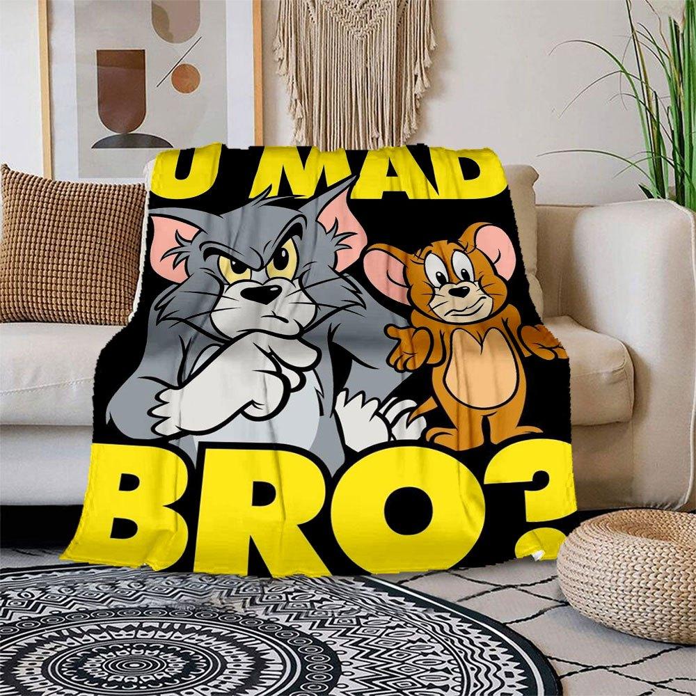

Tom & Jerry U Mad Bro Poster PrintBlanket Flannel Throw Blanket for Sofa, Bed, Travel, Camping, Office 100x150cm