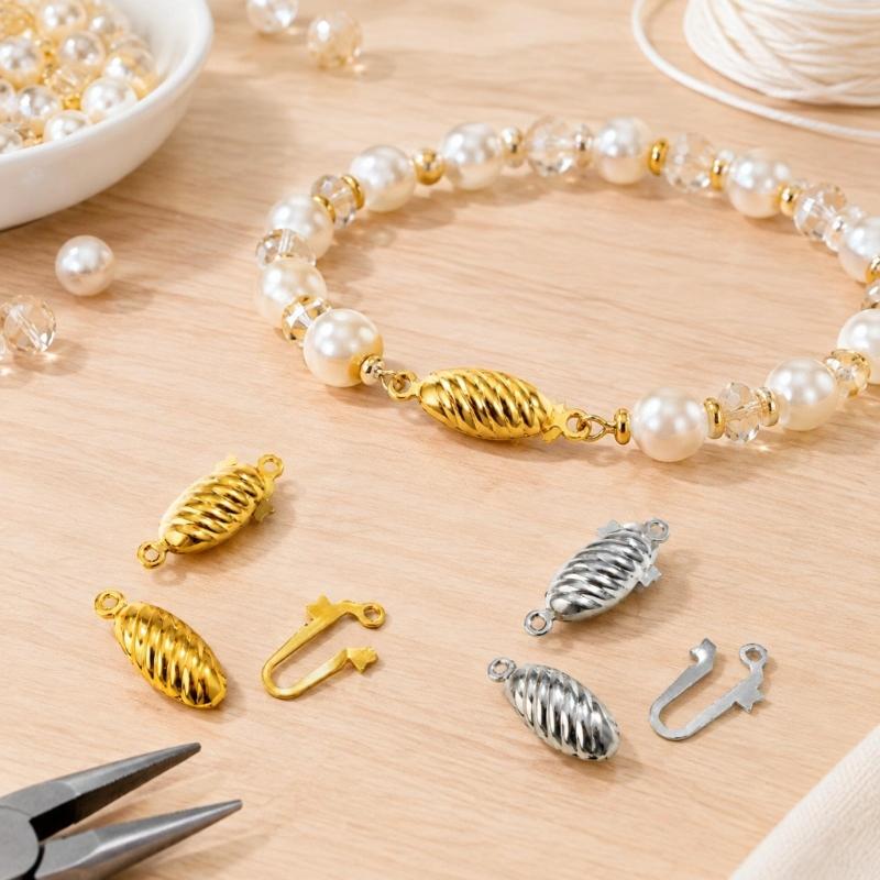 Schmuckverschlüsse aus Edelstahl, 20 Verbinder mit Endbefestigungspunkten zum Herstellen und Reparieren von Armbändern und Halsketten