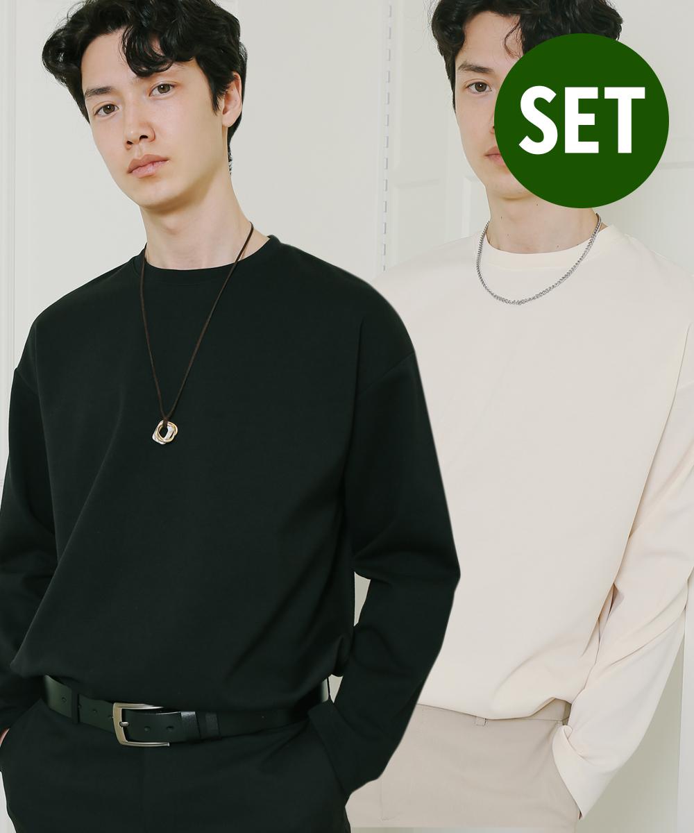 Iesn [Set] Oversized Pure Heavy Long Sleeve T-Shirt Indie Blue/M