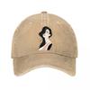 Modern Feminine Beauty Line Art Port  New Vintage Washed Cotton Baseball Cap Sun Hats