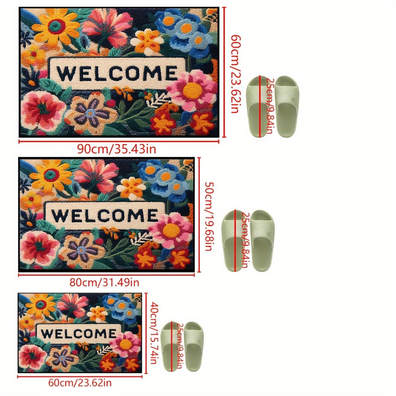 

Beautiful Flower Doormat Non-Slip Floor Mat Absorbent Bathroom Mat Rug For Bedroom Living Room Carpet Welcome Mat 40X60CM (1.3X2FT