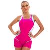 Costume intero sportivo da donna abbinamento colori conservativo costume da bagno sexy schiena scoperta