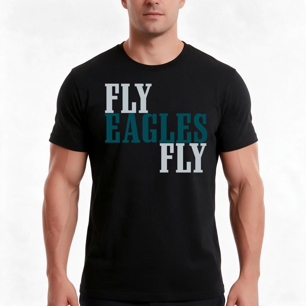 Fly Eagles Fly Tshirt Summer Casual Cotton Tee Oversized Streetwear Tops Vintage Graphic Print Loose Fit Short Sleeve