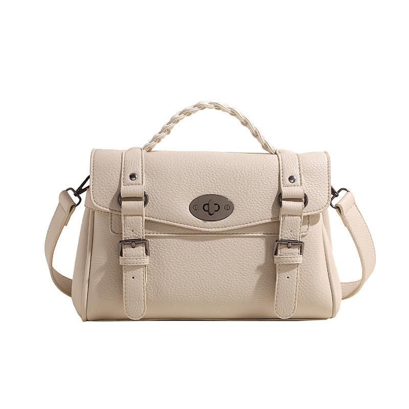 2023 Новая трансграничная винтажная сумка-мессенджер с текстурой личи, уличная модная сумка через плечо из ПУ белый