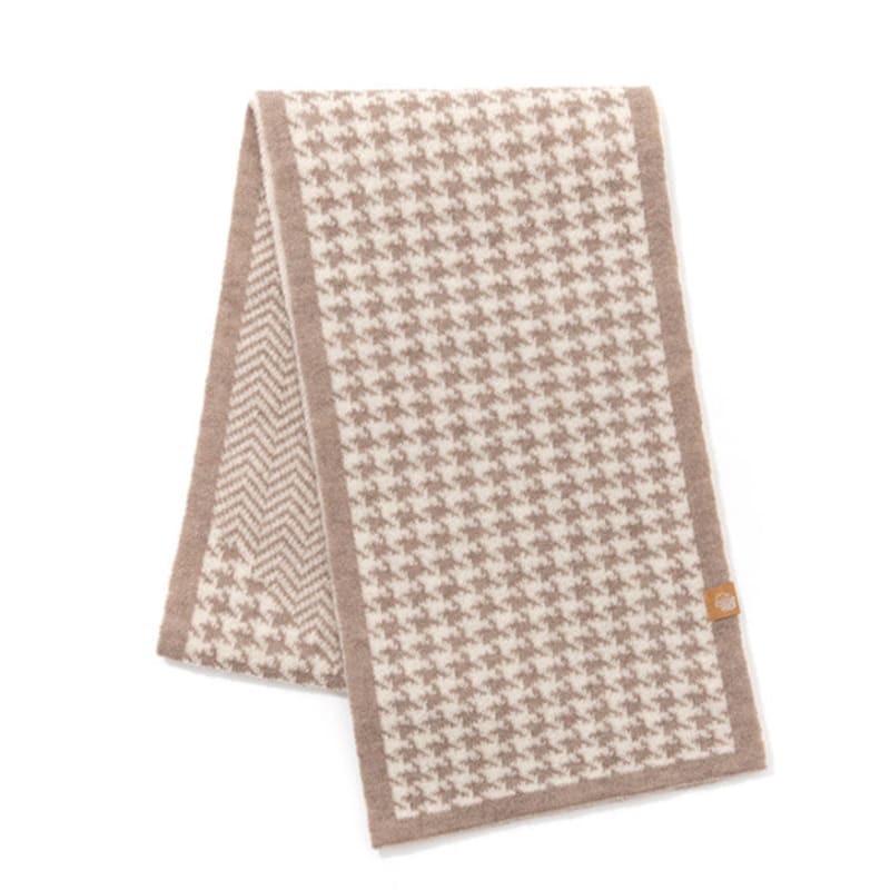 RECLOW RECLOW Two-Way Houndstooth Muffler Beige