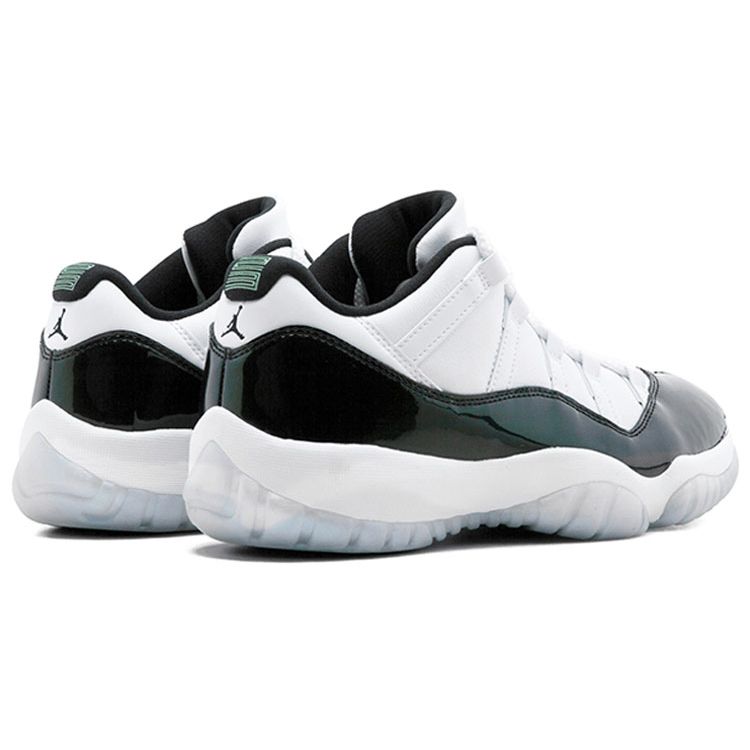 Air Jordan 11 Retro Low Smeraldo Scarpe da Ginnastica da Uomo Bianco Smeraldo-Rise-Nero 528895-145
