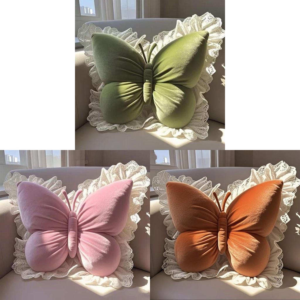 Princess Butterfly Living Room Pillow With Cotton Cover For Home And Car Use