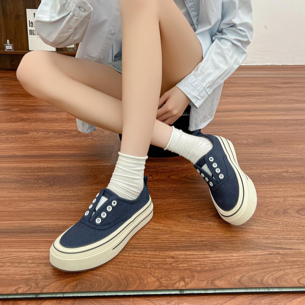 Summer new platform casual shoes women wear versatile flat shoes women's senior sense college style retro casual shoes