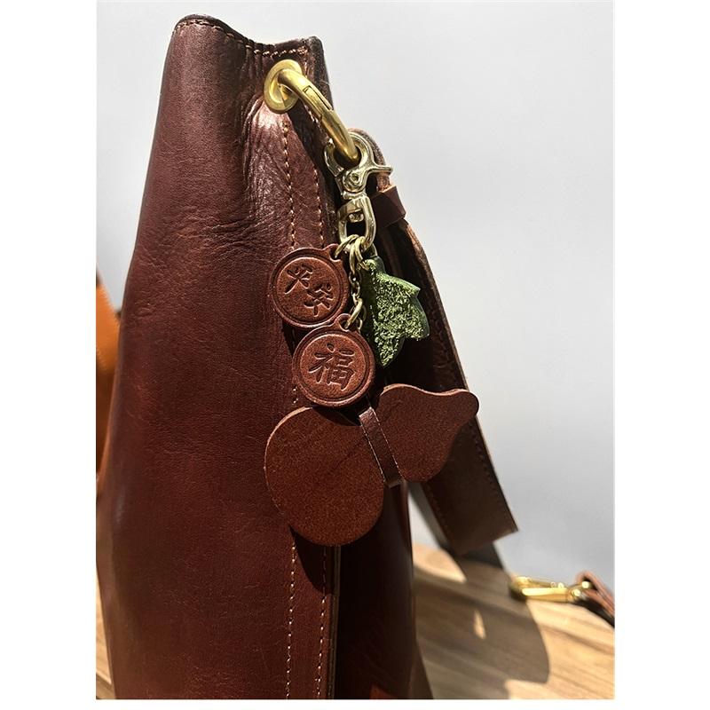 Genuine Leather Keychain Pendant for Bag, Handmade and High Quality