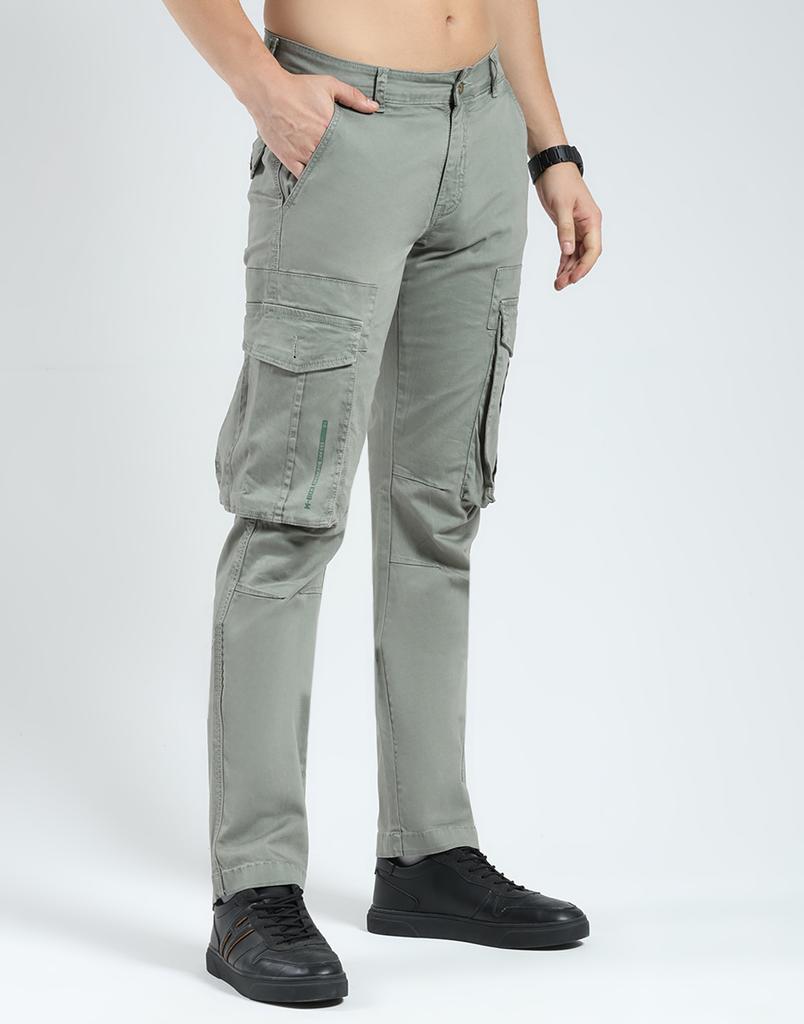 MONTE CARLO Men's Slim Fit Solid Cargo Pants