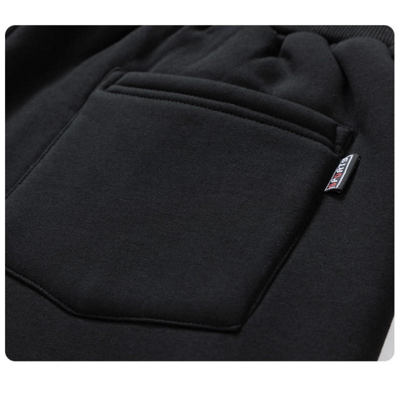 Men's Autumn and Winter with Cashmere Thickened Warm Lamb Cashmere Sports Two-piece Hooded Cardigan Sweatshirt Trousers New Suit