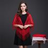Hollowed-out Design Lace Shawl Elegant Cape Scarf Versatile Tassel Shawl  for Women
