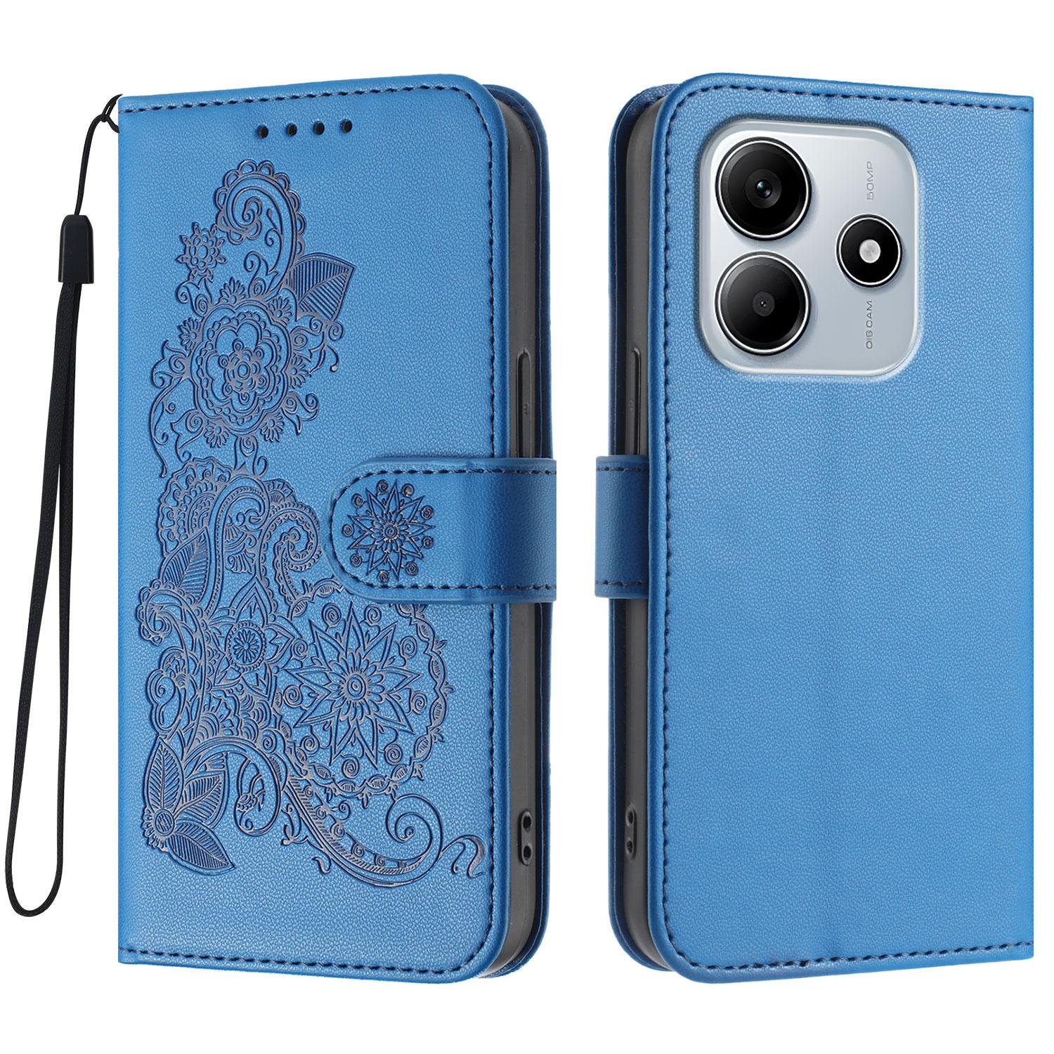 

Для Xiaomi Redmi Note 14 4G (163,25x76,55x8,16 мм) Чохли для телефонів Шкіряний гаманець з квіткою мандали Мобільна обкладинка з ремінцем Royal Blue