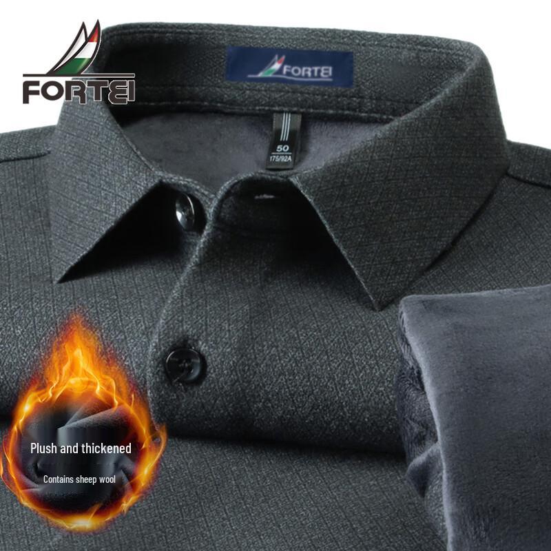 

Men s Fleece-Lined Wool Blend Warm Long-Sleeve Shirt 54