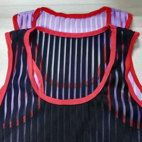 Men Vest Stylish Striped Quick Drying Sports Vest See-through Mesh Summer Camisole Tops Sports Vest Home Wear