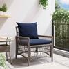Garden Chair with Cushion Gray 73 x 61 x 77 cm Poly Rattan