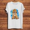 Watercolor Leonberger Puppy Dog Funny TShirt,Men Homme Casual Daily Short Sleeve T Shirt,Unisex