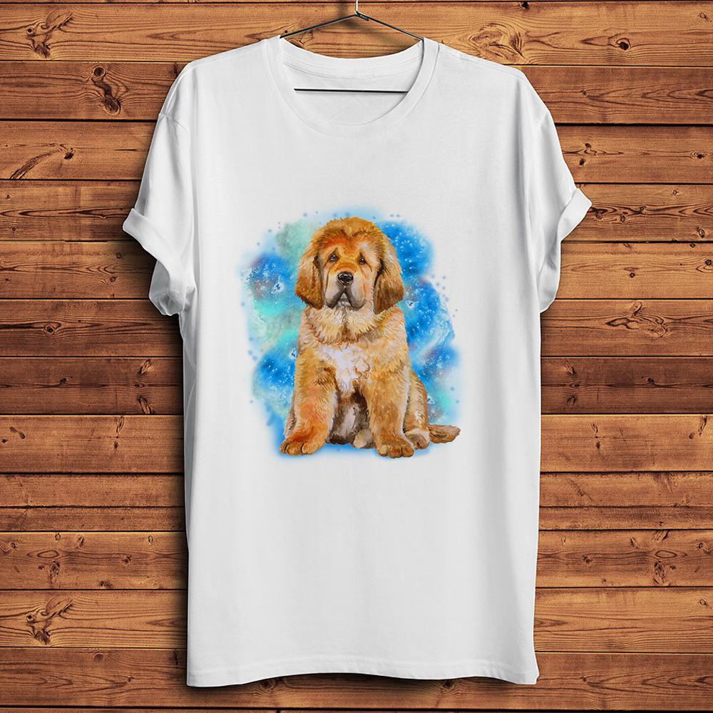 Watercolor Leonberger Puppy Dog Funny TShirt,Men Homme Casual Daily Short Sleeve T Shirt,Unisex