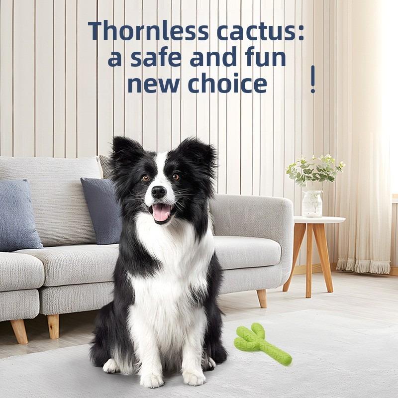 Tooth-cleaning and Teething Dog Simulation Toys, Cactus Self-entertainment and Boredom Little Dog Rubber Large Dog Pet Supplies