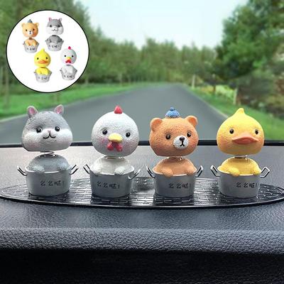 4 Car Interior Ornament Dashboard Decoration Spring Statue Figurine Small Gadget Decor Toy Cake