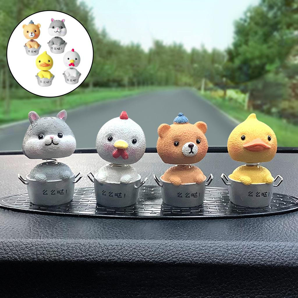 4 Car Interior Ornament Dashboard Decoration Spring Statue Figurine Small Gadget Decor Toy Cake