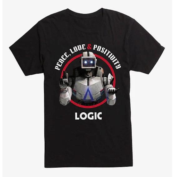 

Logic PEACE LOVE & POSITIVITY ROBOT BOBBY TARANTINO 100% Cotton T-shirt Mens Tees Top NEW S