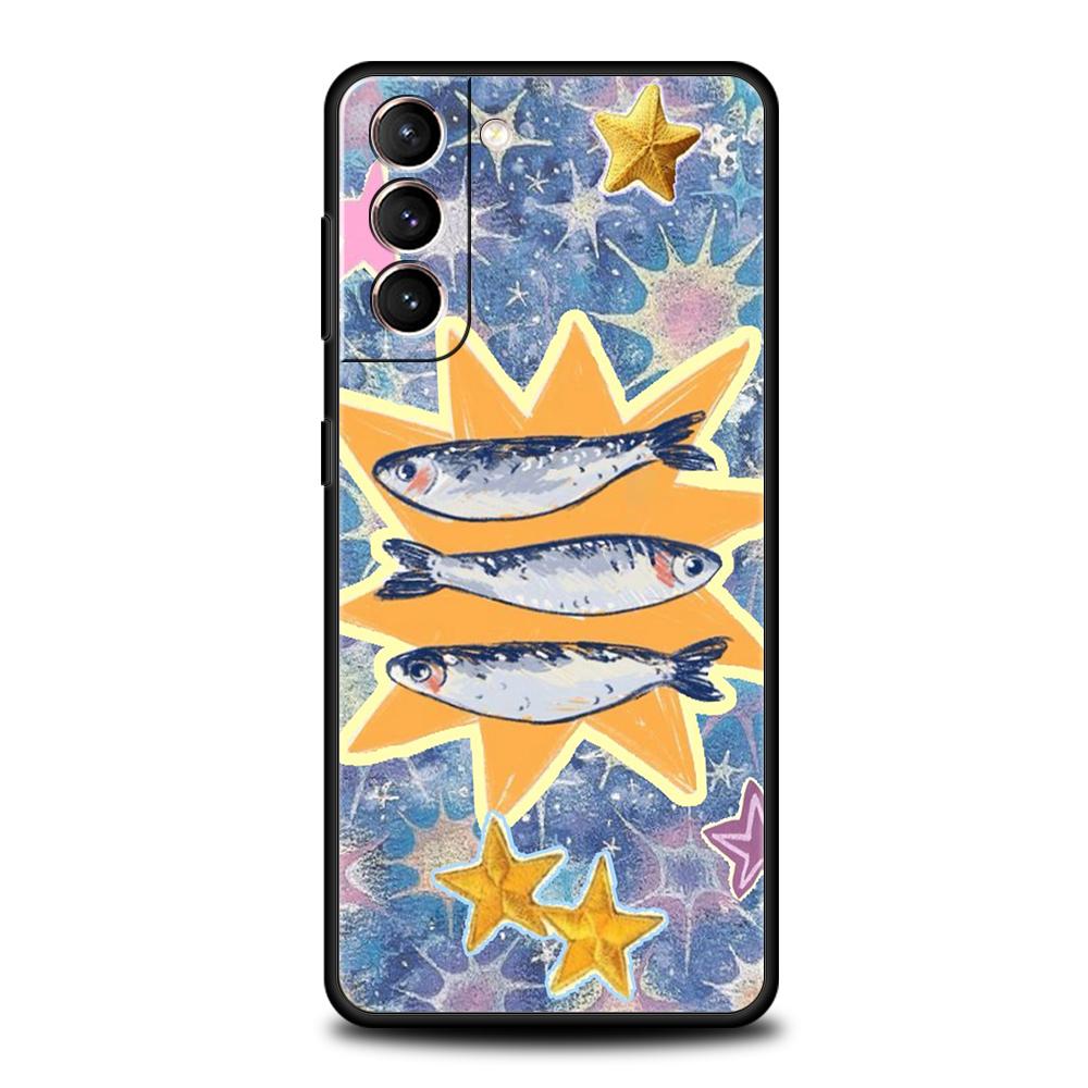 Phone Case Cover for Samsung Galaxy S25 Edge S24 S23 S22 S20 S21 FE Ultra S10 S10E Plus 5G Soft TPU Capas Blue Ocean Fish Capas