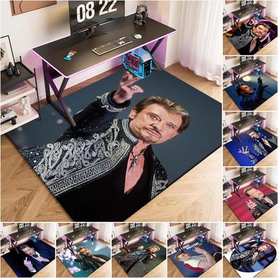 1pc French Rock Style Johnny Hallyday Carpet Rug for Living Room Bedroom Home Sofa Decoration,Kids Play Non-slip Floor Mat