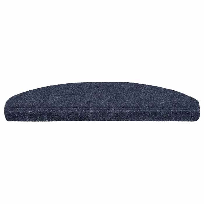 VidaXL Tapis d'escalier autocollants 15 pièces 65 x 21 x 4 cm Bleu Demi-rond Grand 132701