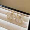 Monet garden oil painting style love flower pearl earrings fashion temperament stud earrings French sweet small fresh earrings