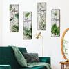 WOHAHA Wall Stickers, Stylish Plant Leaf, Green Wisteria Leaf, Nordic Wallpaper Sticker, English Text, Faux White Wood Grain, Peelable, Stylish Wall