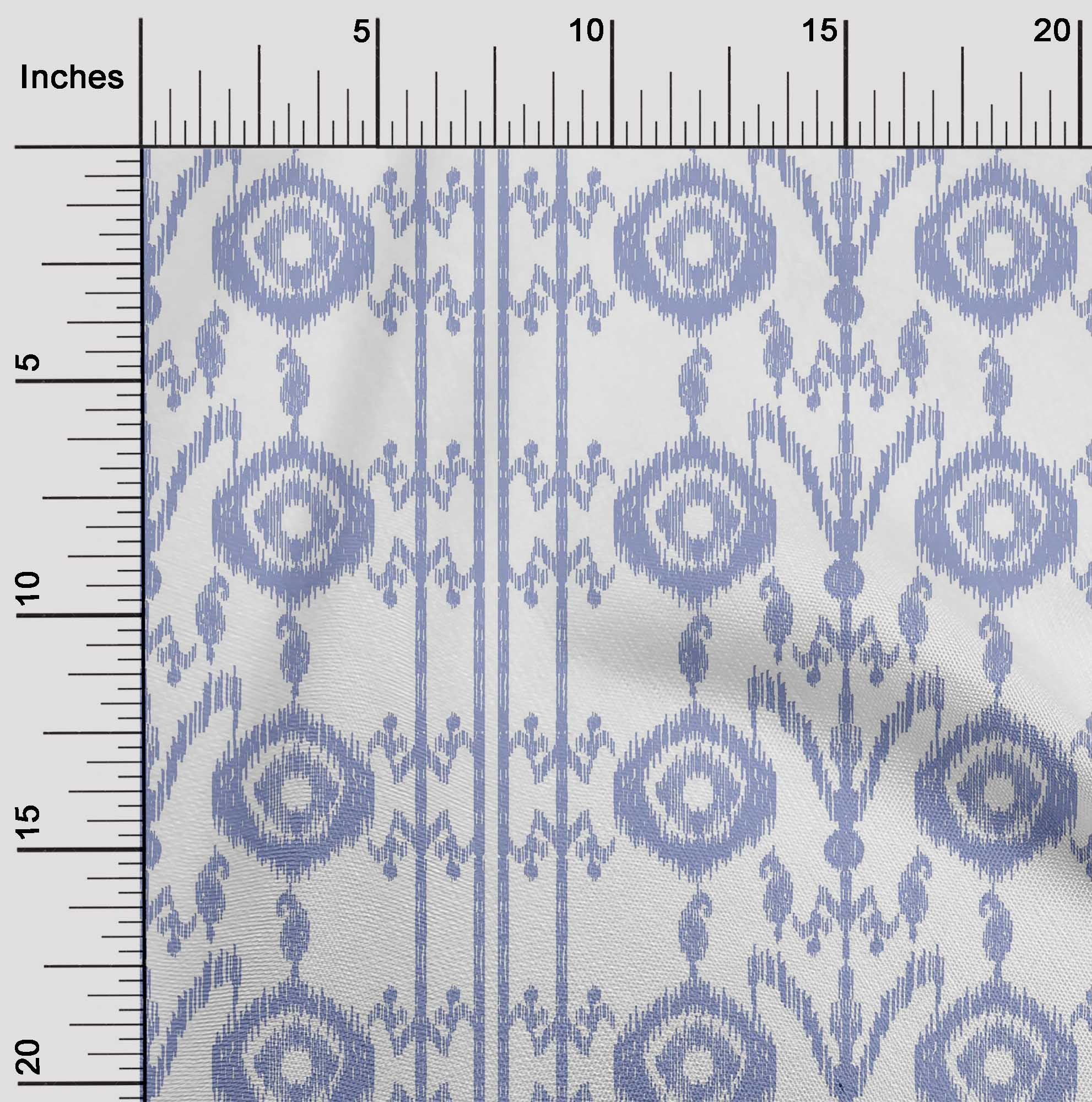 

OneOone Cotton Flex Fabric Пейслі|Смужки та круги Ikat A Printed Craft Fabric BTY 40 дюймів 42 Inch Wide - Viscose Chiffon синій
