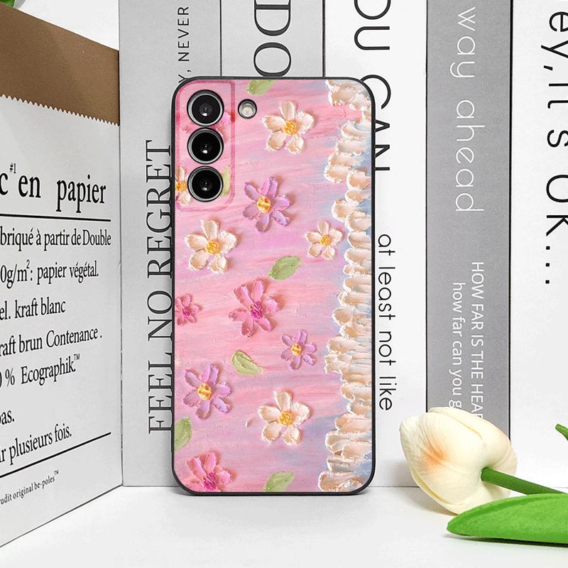 Art Oil Painting Flower Phone Case for Samsung S25 S24 S23 Ultra S22 Plus S21 S20FE S25edge M54 M55 5G Soft Silicone Back Covers