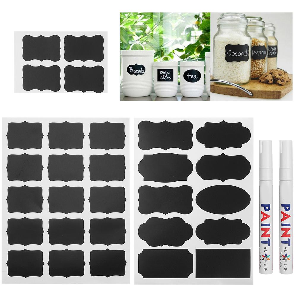 220 szt. Wodoodporne naklejki tablicowe Naklejka etykieta na doniczkę z 2 szt. długopisów (Typ beJ)