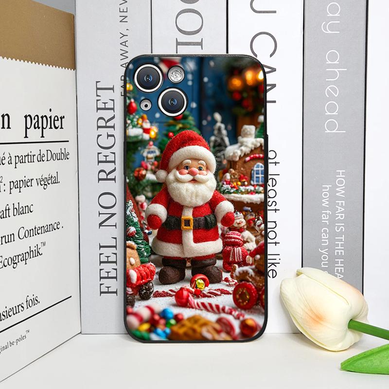 

Cartoon Christmas-themed Santa Claus Phone Case for IPhone 16 12 11 14 13 15 Pro Max Mini X XS MAX XR SE2 7 8 14 Plus Soft Cover iPhone 13 mini