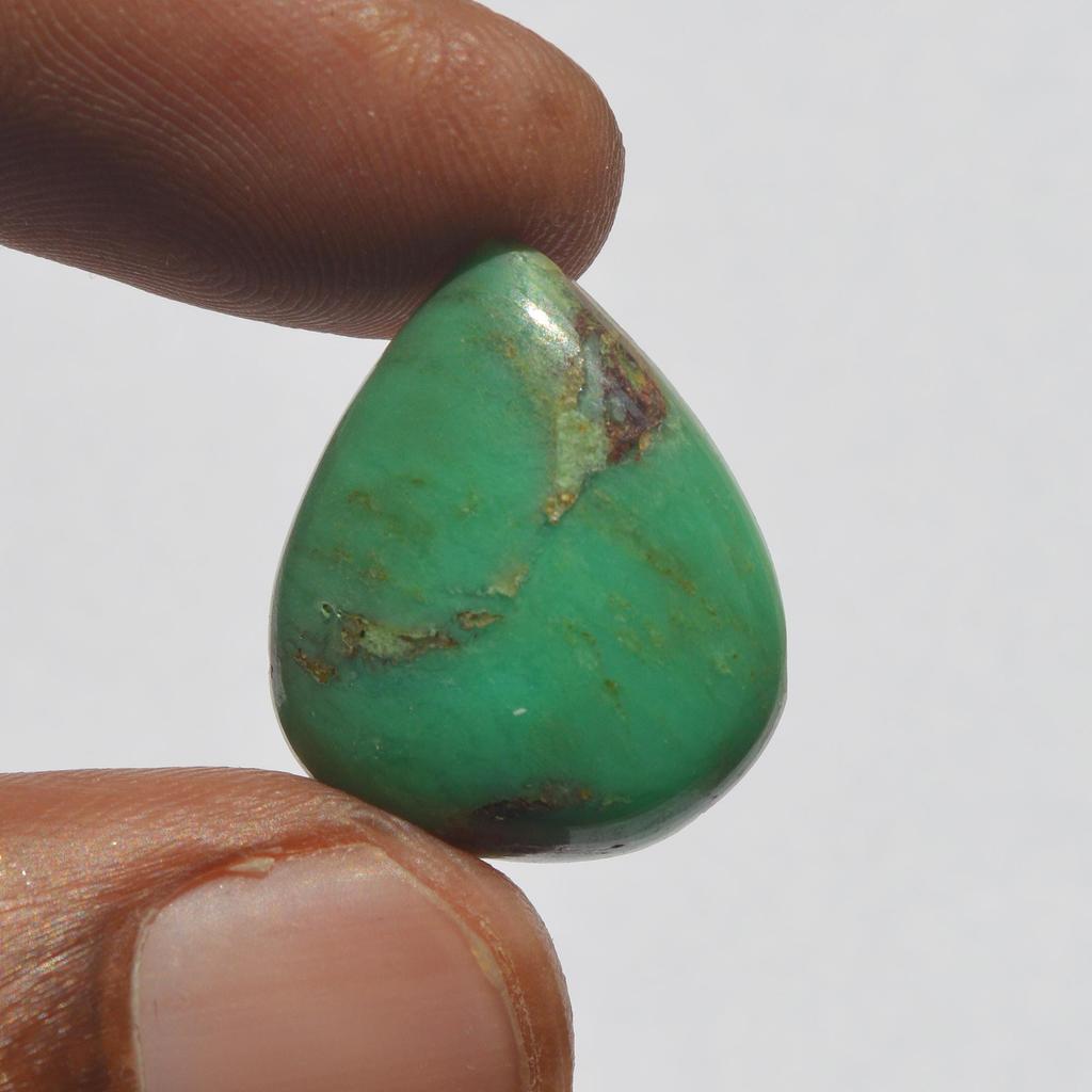 Natural Chrysoprase Gemstone Cabochon 14 Carats Size 21x17 MM Pear Shape, Jewelry Making Craft Supply