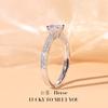 New 925 Sterling Silver Ring Micro-Inlaid Simulation Diamond Princess Ring Female Charm Jewelry Gift