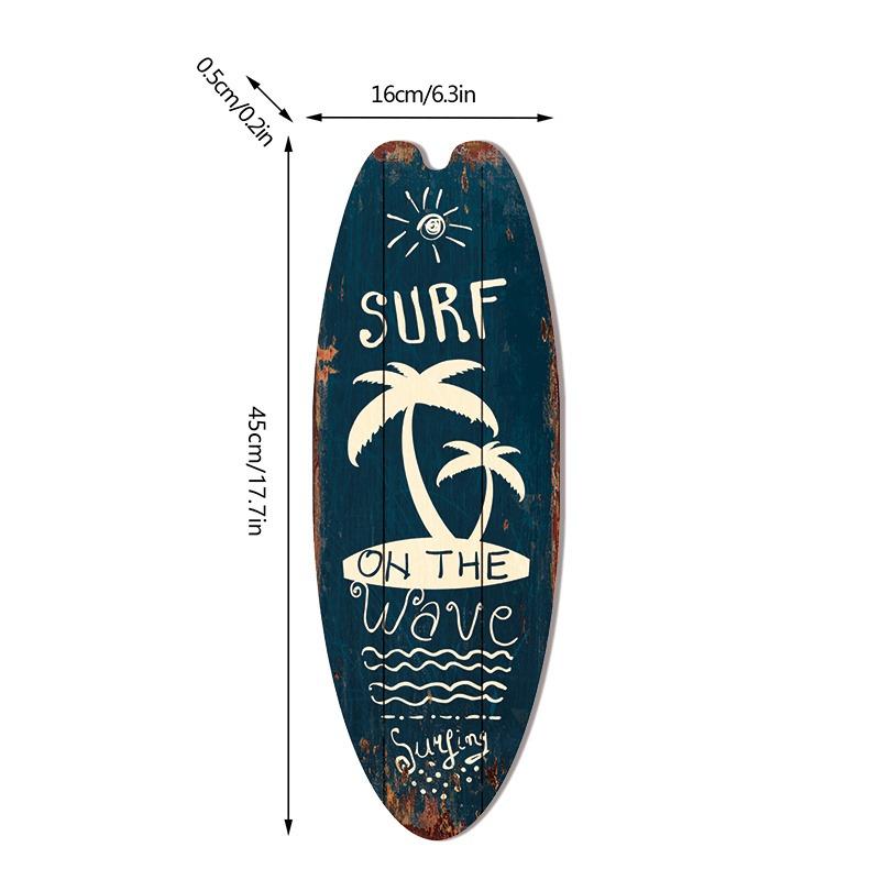 Summer Beach Ocean Theme Decorative Board Vintage Wooden Printed Door Sign Sea Surfboard Welcome Bar Home Wall Hanging Pendant