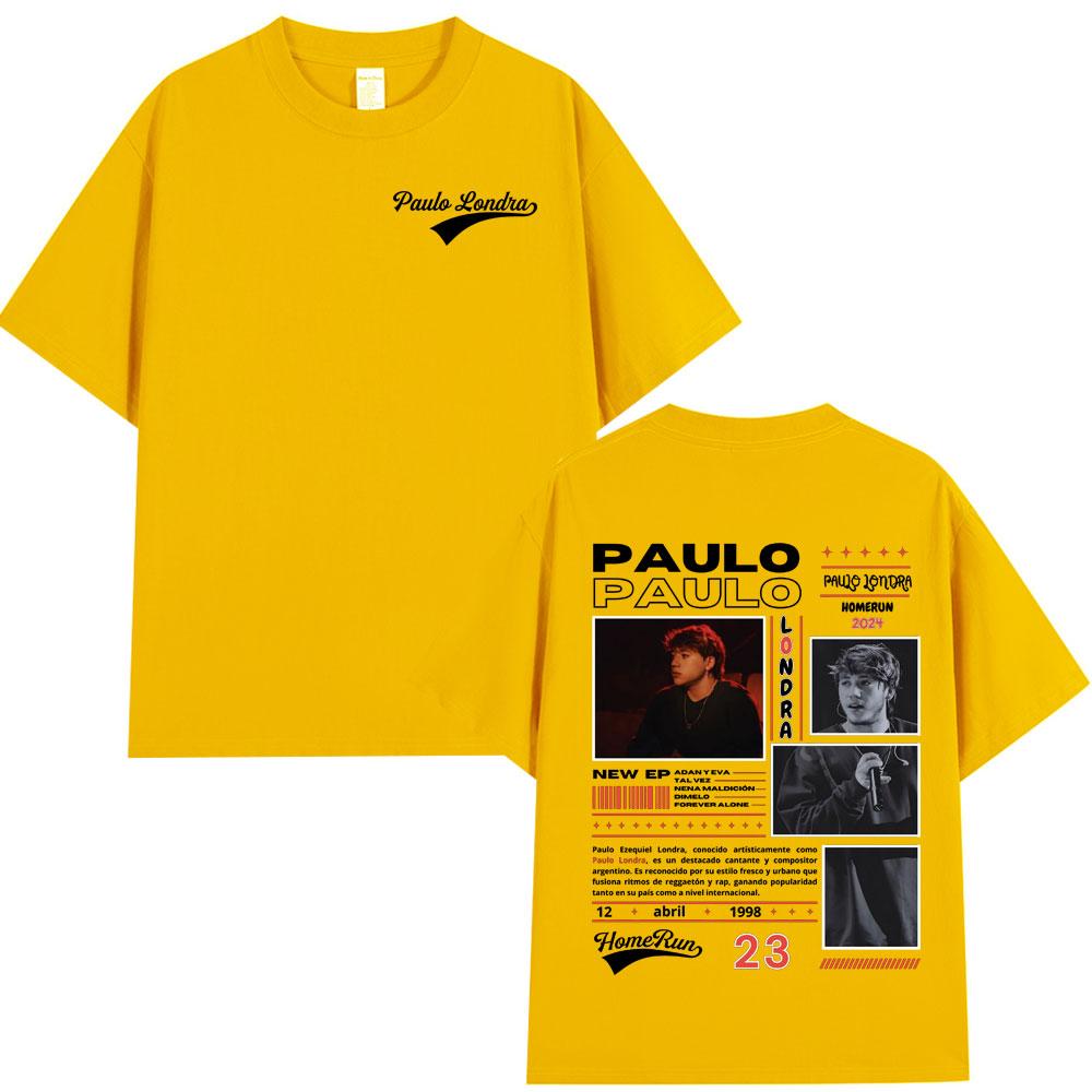 Rapper Paulo Londra Homerun Album Tshirts Unisexs Women Fashion Hip Hop Oversized T Shirt Casual 100 Cotton Short Sleeve Tshirt