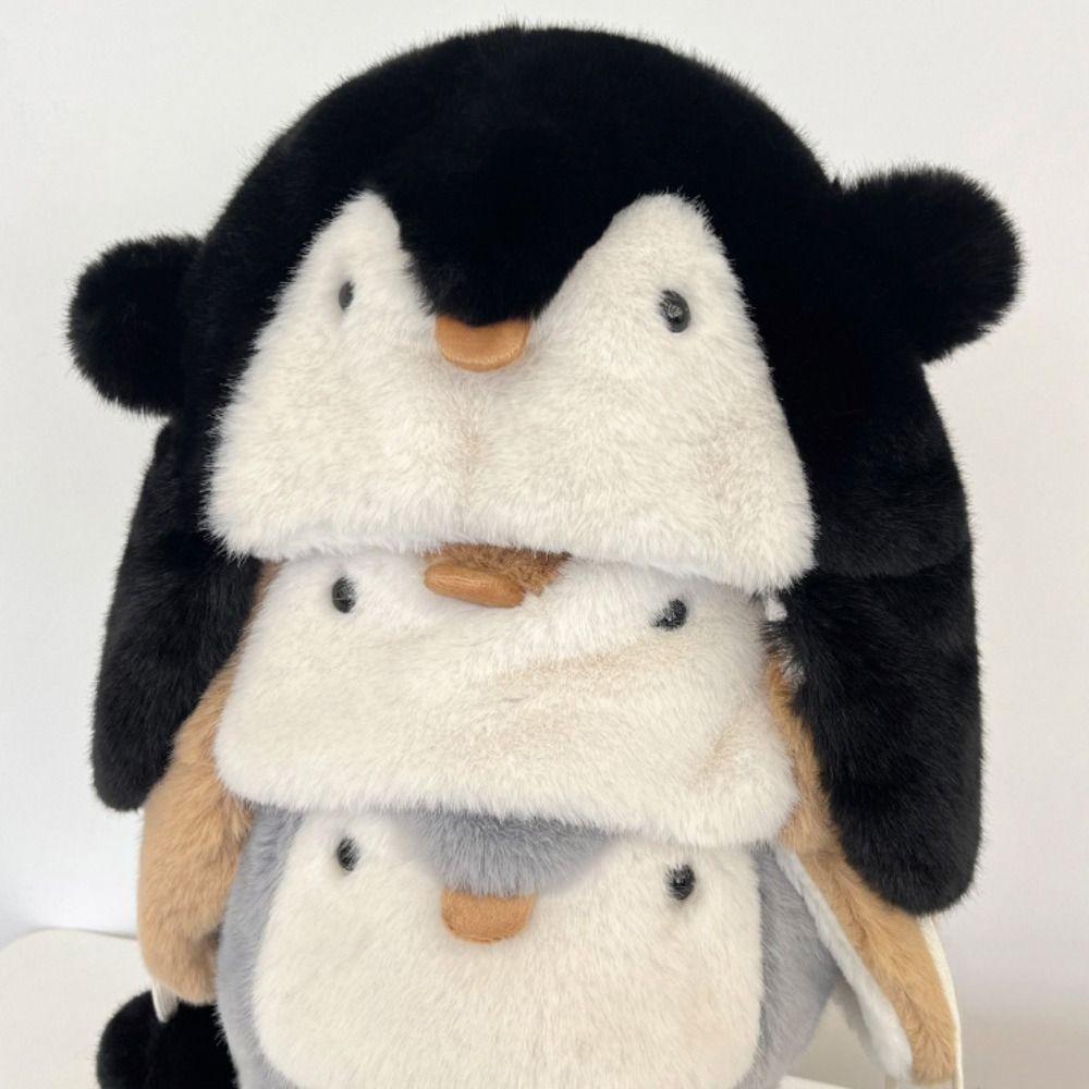 Cute Penguin Plush Hat Cold Protection Pullover Hat Sweet Beanies Caps  Kids Adult Gifts