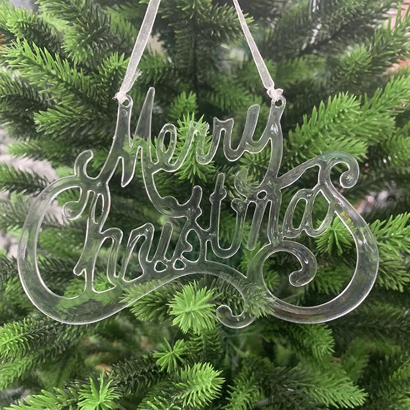 Gold Glitter Merry Christmas Letter Pendant Ornament for Tree Decoration