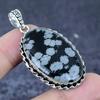 Snowflake Obsidian Gemstone 925 Sterling Silver Jewelry Pendant 2.17" P9e02